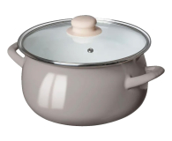 Altom Garnek emaliowany 18cm z pokrywą szklaną 1,9l taupe - 1580544 - zdjęcie 3